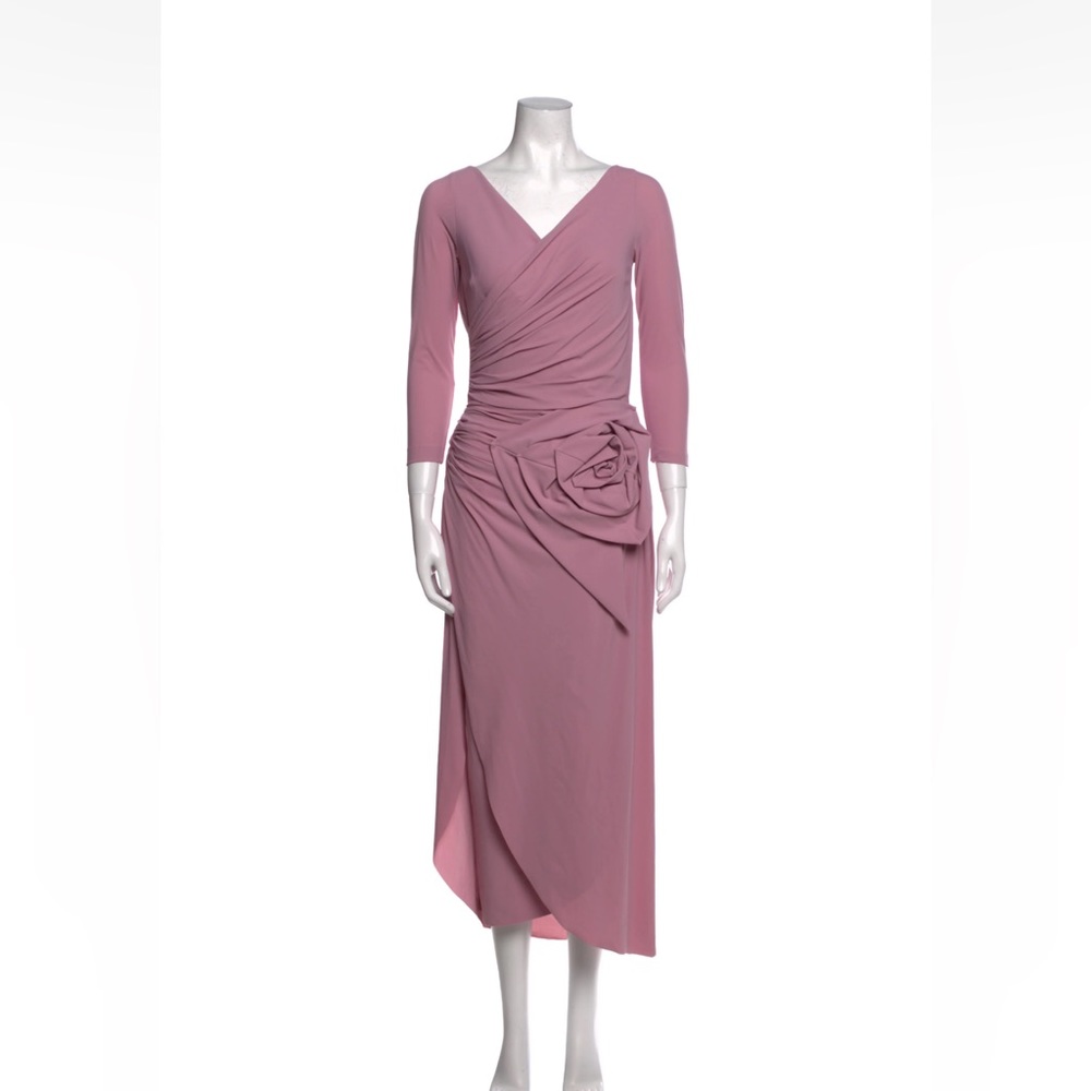 CHIARA BONI V-Neck Long Dress with Flower